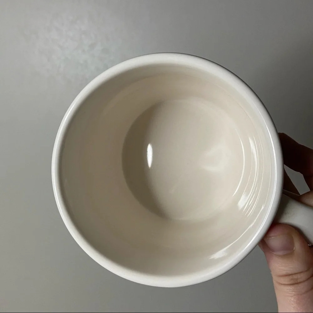 RAE DUNN SLURP Ceramic Mug Rounded 24oz Off White Black Lettering NEW - Picture 4 of 5